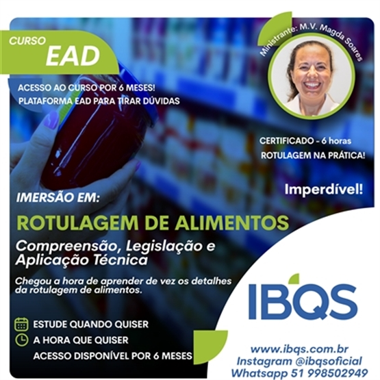 EAD ROTULAGEM DE ALIMENTOS - Compreensão, Legislação e  Aplicação Técnica