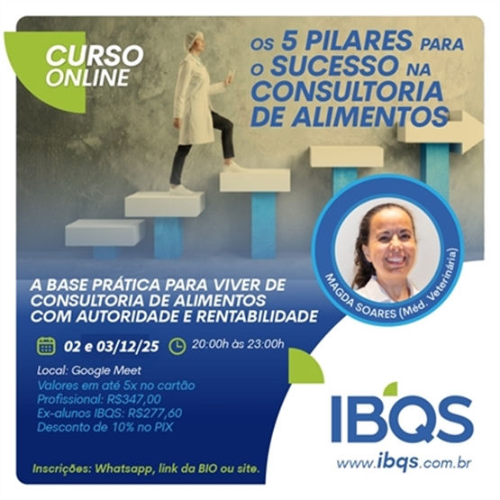 ONLINE - Os 5 Pilares para o Sucesso na Consultoria de Alimentos